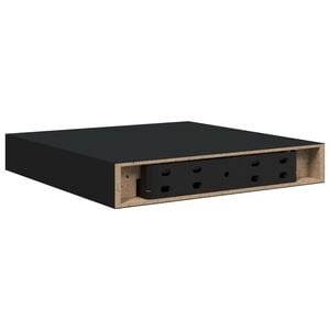 vidaXL Raft de perete suspendat, negru, 23x23,5x3,8 cm, MDF