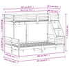 vidaXL Pat supraetajat, 80x200/120x200 cm, lemn masiv de pin
