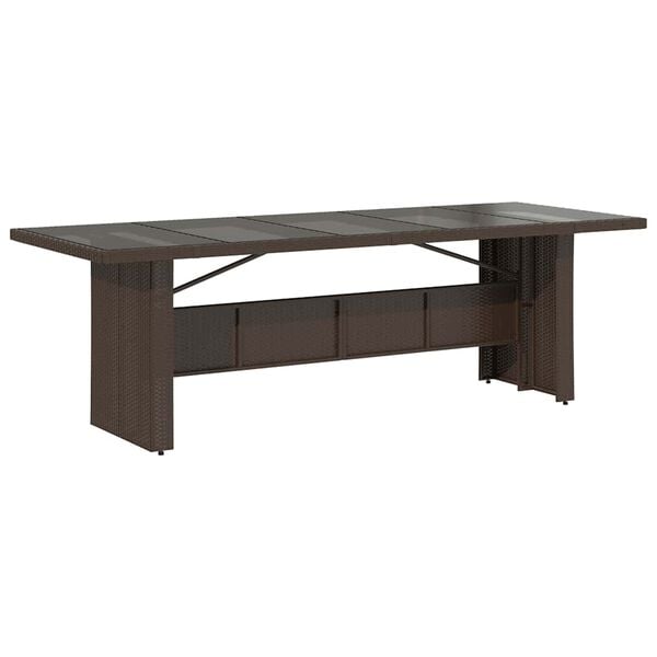 vidaXL Set bistro de grădină cu perne, 9 piese, maro, poliratan