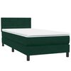 vidaXL Pat box spring cu saltea, verde &icirc;nchis, 80x220 cm, catifea