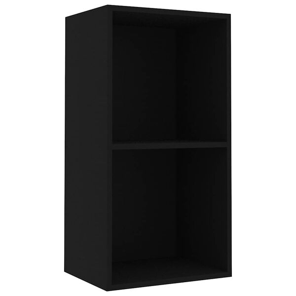 vidaXL Bibliotecă, negru, 40x30x76,5 cm, lemn prelucrat