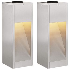 vidaXL Lampa de parcurs LED solar 2 buc. Alb cald 18 x 18 x 50 cm
