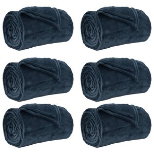 vidaXL Pături de aruncat 6 buc. Albastru marin 130 x 150 cm 3.04 kg