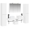 vidaXL Set de mobilier pentru baie 6 pcs Alb Lemn prelucrat și sticlă