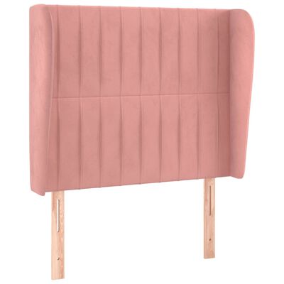 vidaXL Tăblie de pat cu aripioare, roz, 83x23x118/128 cm, catifea