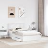 vidaXL Pat cu storage cu headboard Alb 120 x 200 cm Lemn compozit