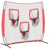 vidaXL Baseball și Softball Negru 214.5 x 89.5 x 181 cm Poliester