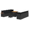 vidaXL Set de canapele pentru grădină 11 pcs Negru poliratan