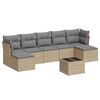 vidaXL Set canapele de grădină, 8 piese, cu perne, bej, poliratan