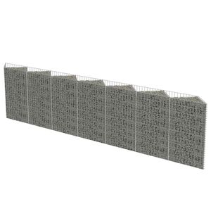 vidaXL Perete gabion, oțel galvanizat, 450 x 30 x 100 cm