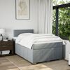 vidaXL Pat box spring cu saltea, gri deschis, 120x190 cm, textil