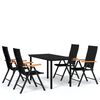 vidaXL Set de servit masa pentru grădină, 5 piese, negru