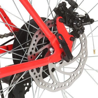 vidaXL Bicicletă montană cu 21 viteze, roată 27,5 inci, roșu, 38 cm