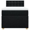 vidaXL Pat box spring cu saltea, negru, 90x200 cm, textil