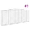 vidaXL Coșuri gabion arcuite 6 buc. 400x50x160/180 cm, fier galvanizat