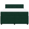 vidaXL Pat box spring cu saltea, verde &icirc;nchis, 140x200 cm, catifea