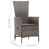 vidaXL Set mobilier de exterior cu perne, 7 piese, gri, poliratan