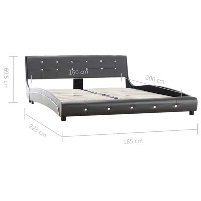 vidaXL Cadru de pat, gri, 150x200 cm, piele ecologică