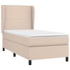 vidaXL Pat box spring cu saltea, cappuccino, 100x200cm piele ecologică