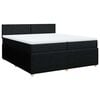 vidaXL Pat box spring cu saltea, negru, 200x200 cm, textil