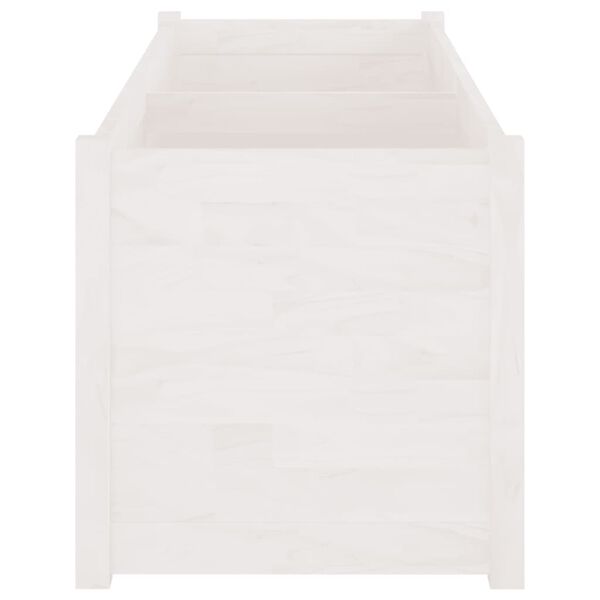 vidaXL Jardinieră de grădină, alb, 150x50x50 cm, lemn masiv de pin