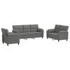 vidaXL Set de canapea 3 pcs Gri &icirc;nchis Catifea