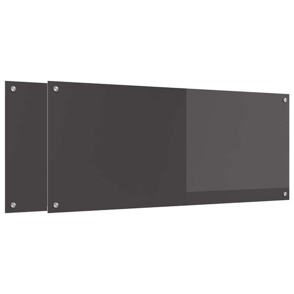 vidaXL Spate de bucătărie 2 pcs Gri închis 120 x 50 cm