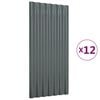 vidaXL Panouri de acoperiș 12 buc. oțel galvanizat antracit 80x36 cm