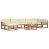 vidaXL Set de canapele de exterior cu pernă 8 pcs Natural și Crem