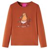 vidaXL Tricou pentru copii cu m&acirc;neci lungi, coniac, 104