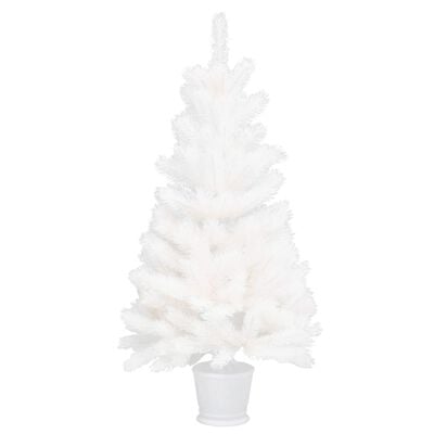 vidaXL Pom de Crăciun artificial, ace cu aspect natural, alb, 90 cm