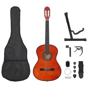 vidaXL Set de chitară clasică &icirc;ncepători, 12 piese, 4/4 39"
