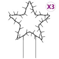 vidaXL Decor stele luminoase de Crăciun cu țăruși 3 buc. 50 LED 29 cm