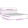 vidaXL Cadru de pat metalic cu tăblie, alb, 200x200 cm