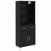 vidaXL Bufet Stejar Negru 69,5 x 34 x 180 cm Lemn prelucrat