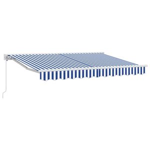 vidaXL Cortina Retractabilă Albastru și Alb 250x200 cm țesătură