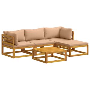 vidaXL Set de canapea 5 buc. natural Lemn Solid de Acacia
