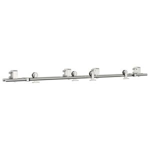 vidaXL Set piese pentru ușă glisantă, argintiu, 183 cm oțel inoxidabil