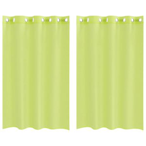 vidaXL Perdele Voile cu Oelii 2 buc Verde măr 140x175 cm