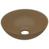 vidaXL Chiuvetă de baie, crem mat, ceramică, rotund