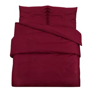 vidaXL Set lenjerie cu husă de pilotă, bordo, 140x200 cm, bumbac