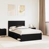 vidaXL Cadru de pat cu headboard Negru 120 x 190 cm Lemn de pin masiv