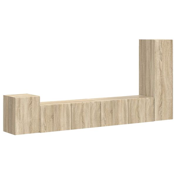 vidaXL Set comodă TV Pe perete 3 pcs Stejar Sonoma Lemn compozit