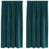 vidaXL Perdele opace 2 pcs Verde &icirc;nchis 140 x 175 cm Catifea