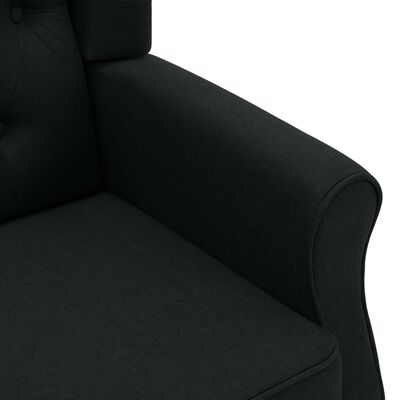 vidaXL Fotoliu de masaj cu taburet, negru, material textil