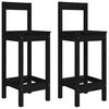 vidaXL Scaune de bar, 2 buc., negru, 40x41,5x112 cm, lemn masiv pin