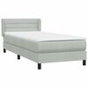 vidaXL Pat box spring cu saltea, gri deschis, 80x210 cm, catifea