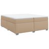 vidaXL Pat continental cu saltea, cappuccino, 200x200 cm, piele eco