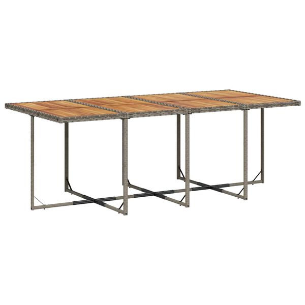 vidaXL Set mobilier grădină cu perne, 9 piese, gri, poliratan