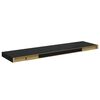 vidaXL Rafturi de perete suspendate 2 buc., negru, 90x23,5x3,8 cm, MDF